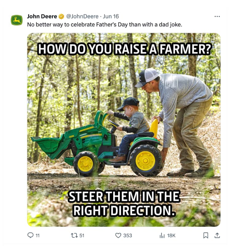 john deere social media twitter example